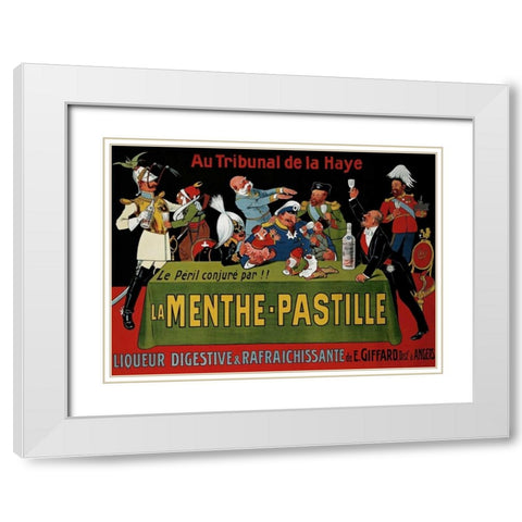 La Menthe-Pastille White Modern Wood Framed Art Print with Double Matting by Unknown