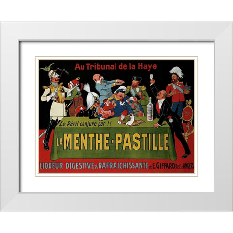 La Menthe-Pastille White Modern Wood Framed Art Print with Double Matting by Unknown