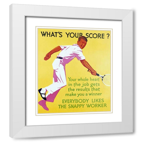 Whats Your Score White Modern Wood Framed Art Print with Double Matting by Unknown