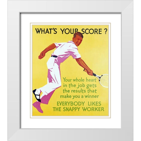 Whats Your Score White Modern Wood Framed Art Print with Double Matting by Unknown