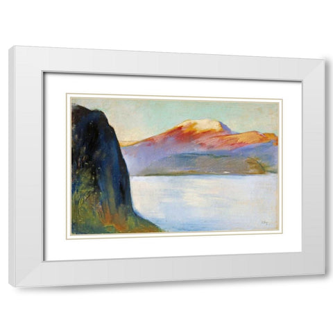 Sea View White Modern Wood Framed Art Print with Double Matting by Ury, Lesser