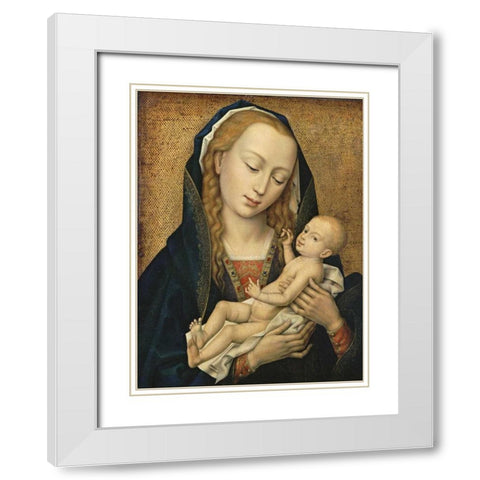 Virgin and Child White Modern Wood Framed Art Print with Double Matting by Van Der Weyden, Rogier