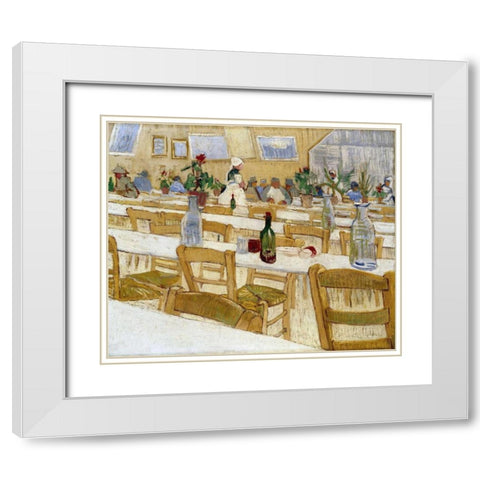 A Restaurant Interior White Modern Wood Framed Art Print with Double Matting by Van Gogh, Vincent
