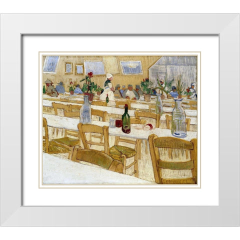 A Restaurant Interior White Modern Wood Framed Art Print with Double Matting by Van Gogh, Vincent