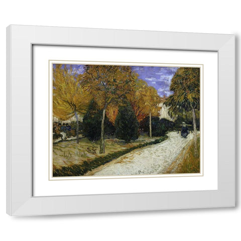 The Public Garden White Modern Wood Framed Art Print with Double Matting by Van Gogh, Vincent