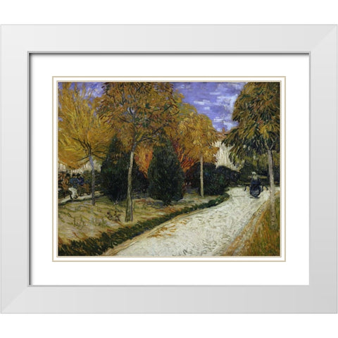 The Public Garden White Modern Wood Framed Art Print with Double Matting by Van Gogh, Vincent
