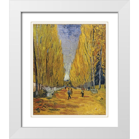 The Elysian Fields White Modern Wood Framed Art Print with Double Matting by Van Gogh, Vincent