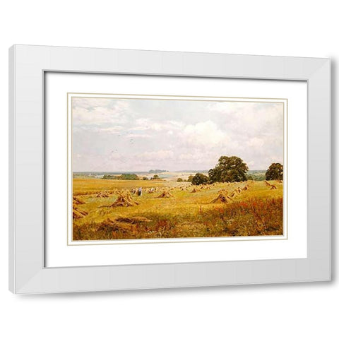 Lovely Peace With Plenty Crowned White Modern Wood Framed Art Print with Double Matting by Waite, Edward Wilkins