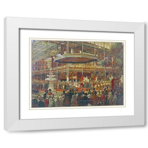 The Opening of The Great Exhibition White Modern Wood Framed Art Print with Double Matting by Wingfield, James Digman