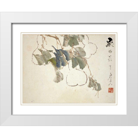 Gourds White Modern Wood Framed Art Print with Double Matting by Gu, Xu