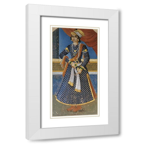 Portrait of Farrukh-Siyar White Modern Wood Framed Art Print with Double Matting by Ali, Mihr
