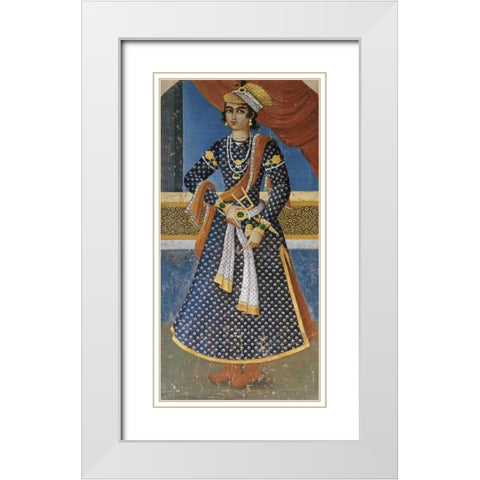 Portrait of Farrukh-Siyar White Modern Wood Framed Art Print with Double Matting by Ali, Mihr