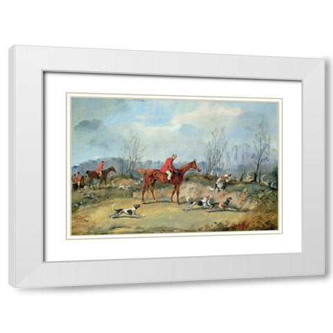 Tally Ho! White Modern Wood Framed Art Print with Double Matting by Alken, Samuel Henry