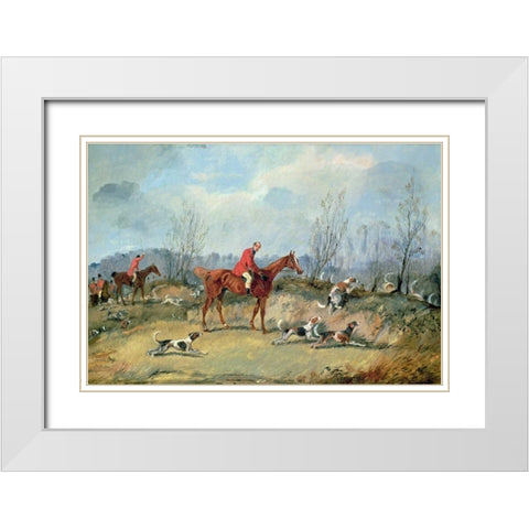 Tally Ho! White Modern Wood Framed Art Print with Double Matting by Alken, Samuel Henry