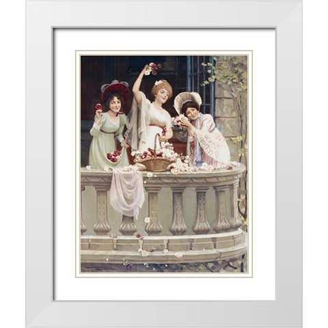 On The Balcony White Modern Wood Framed Art Print with Double Matting by Altson, Abbey