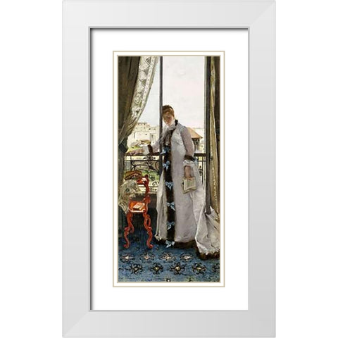 A Reflective Moment White Modern Wood Framed Art Print with Double Matting by Duez, Ernest Ange