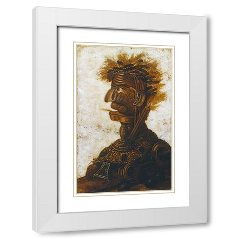 The Four Elements - Fire White Modern Wood Framed Art Print with Double Matting by Arcimboldo, Giuseppe