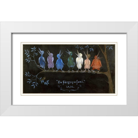 Symphony In Colour White Modern Wood Framed Art Print with Double Matting by Arosenius, Ivar