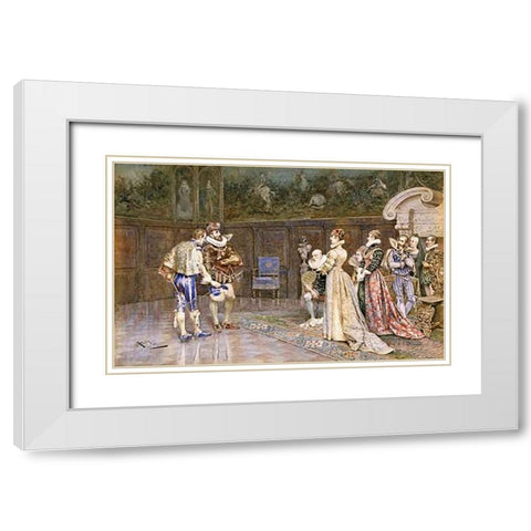 A Presentation of Henry of Navarre White Modern Wood Framed Art Print with Double Matting by Aureli, Giuseppe