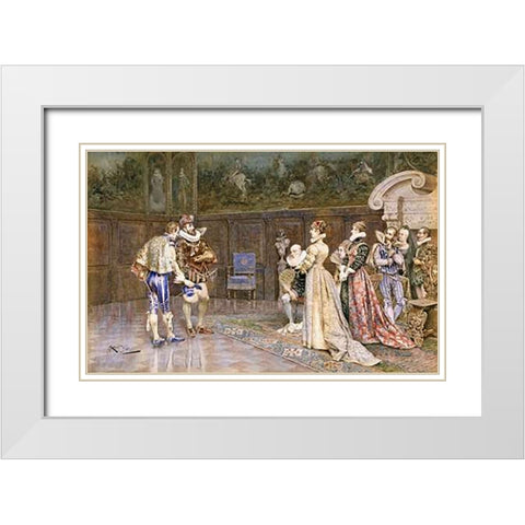 A Presentation of Henry of Navarre White Modern Wood Framed Art Print with Double Matting by Aureli, Giuseppe