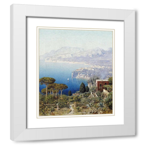 Costa Sorrentina White Modern Wood Framed Art Print with Double Matting by Berninger, Edmund