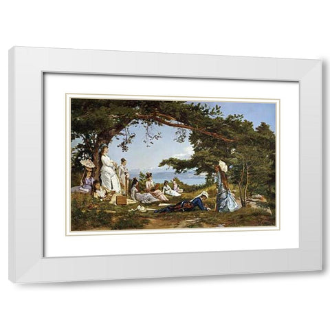 The Painting Class White Modern Wood Framed Art Print with Double Matting by Berthold, Auguste Henry