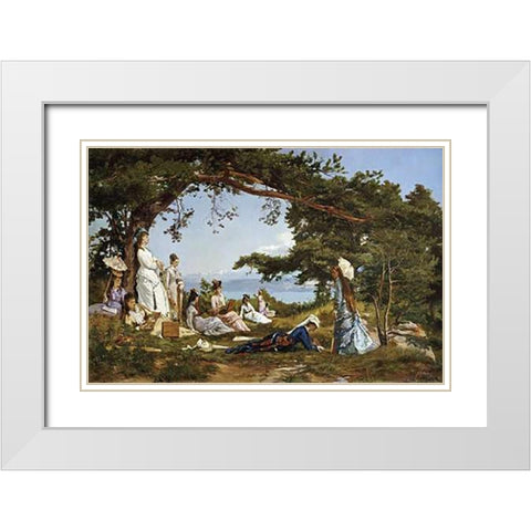 The Painting Class White Modern Wood Framed Art Print with Double Matting by Berthold, Auguste Henry