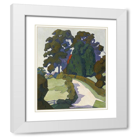 Weeping Ash White Modern Wood Framed Art Print with Double Matting by Bevan, Robert