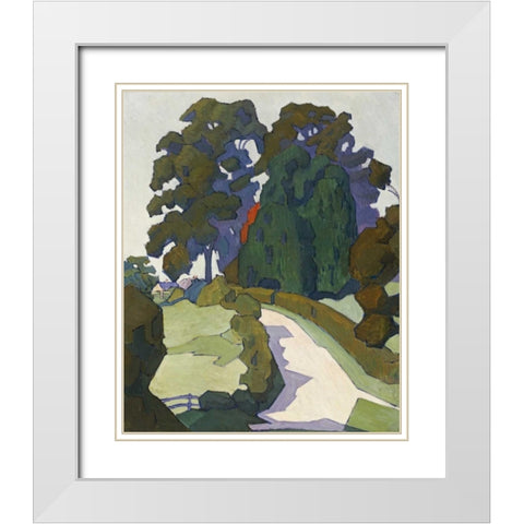 Weeping Ash White Modern Wood Framed Art Print with Double Matting by Bevan, Robert