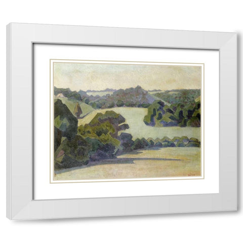West Country Landscape White Modern Wood Framed Art Print with Double Matting by Bevan, Robert