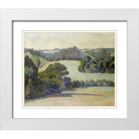 West Country Landscape White Modern Wood Framed Art Print with Double Matting by Bevan, Robert