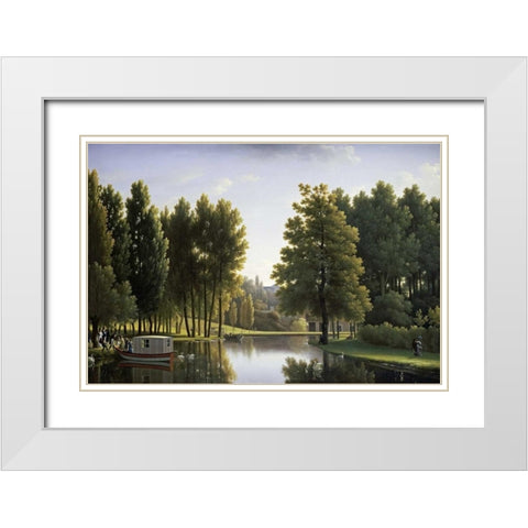 Le Parc De Mortefontaine White Modern Wood Framed Art Print with Double Matting by Bidauld, Jean-Joseph-Xavier