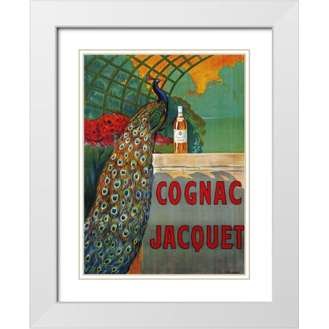Cognac Jacquet White Modern Wood Framed Art Print with Double Matting by Bouchet, F.