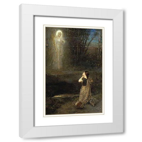 The Vision at The Martyrs Well White Modern Wood Framed Art Print with Double Matting by Boughton, George Henry