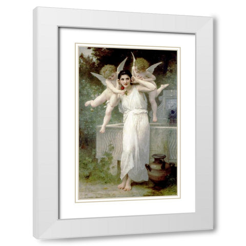 LInnocence White Modern Wood Framed Art Print with Double Matting by Bouguereau, William-Adolphe