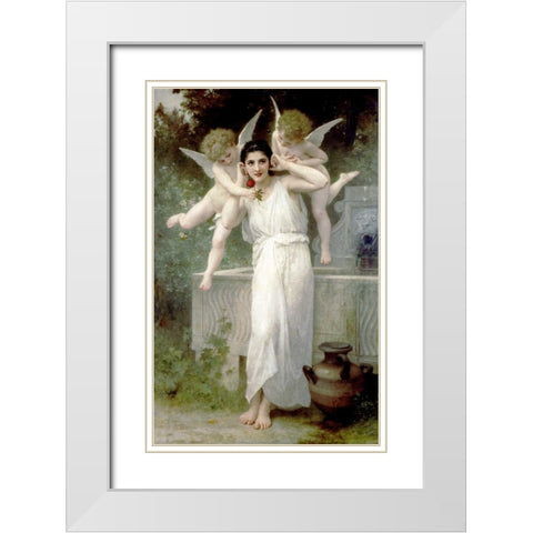 LInnocence White Modern Wood Framed Art Print with Double Matting by Bouguereau, William-Adolphe