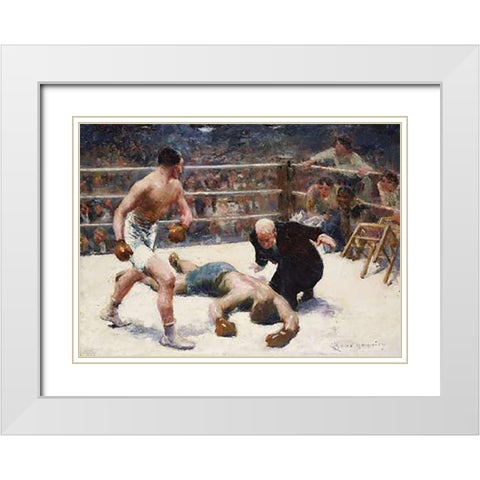 The Knock Out White Modern Wood Framed Art Print with Double Matting by Bourgonnier, Claude Charles