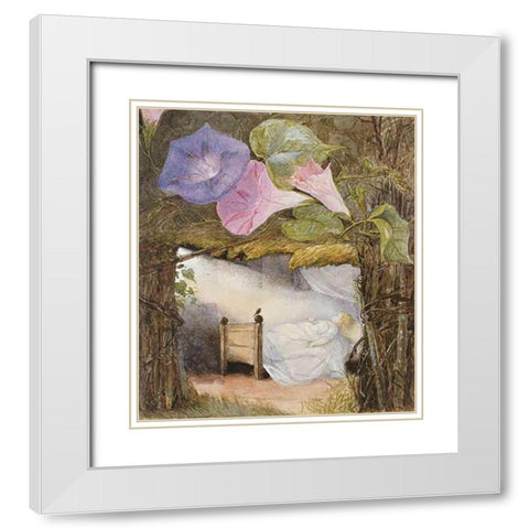 In The Hut There Was Only a Bed White Modern Wood Framed Art Print with Double Matting by Boyle, Eleanor Vere