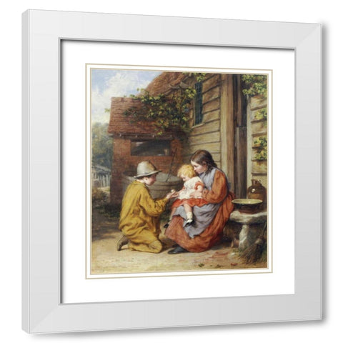 The Present White Modern Wood Framed Art Print with Double Matting by Bromley, William