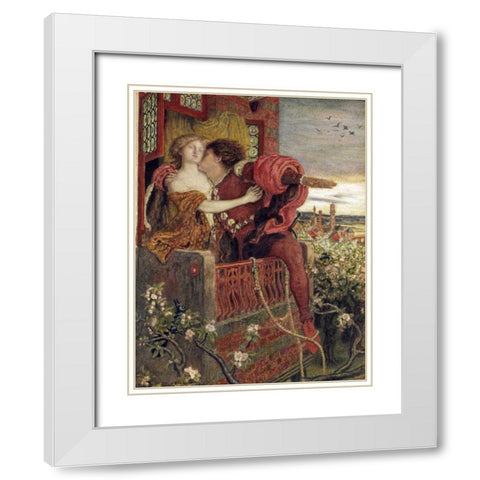 Romeo and Juliet White Modern Wood Framed Art Print with Double Matting by Brown, Ford Maddox