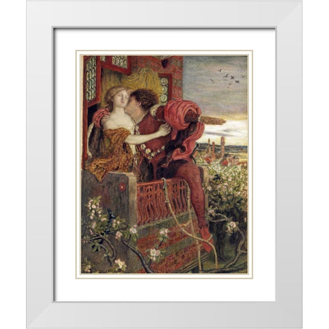 Romeo and Juliet White Modern Wood Framed Art Print with Double Matting by Brown, Ford Maddox