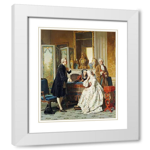 The Suitor White Modern Wood Framed Art Print with Double Matting by Carolus, Jean
