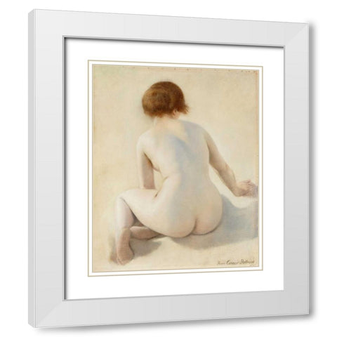 A Nude White Modern Wood Framed Art Print with Double Matting by Carrier-Belleuse, Pierre