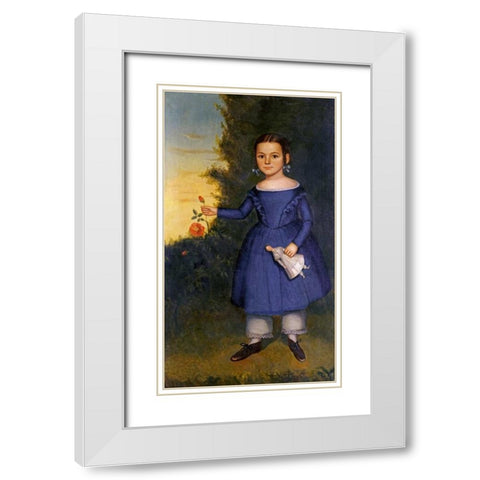 Portrait of Miss Annis Griffen White Modern Wood Framed Art Print with Double Matting by Chandler, Joseph, Goodhue