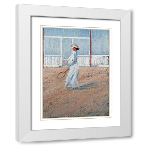 The Tennis Player White Modern Wood Framed Art Print with Double Matting by Charlet, Frans