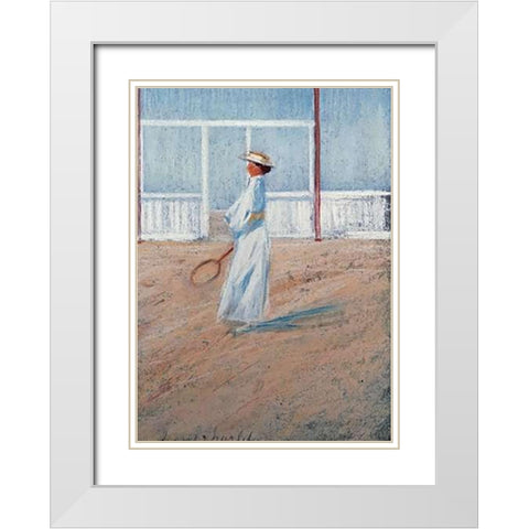 The Tennis Player White Modern Wood Framed Art Print with Double Matting by Charlet, Frans