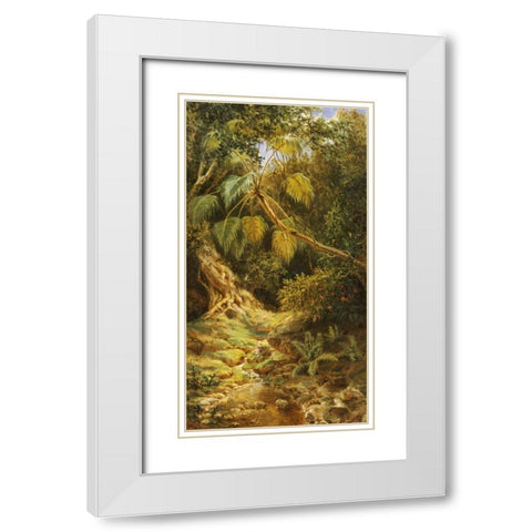 Jungala Cubana White Modern Wood Framed Art Print with Double Matting by Chartrand, Esteban