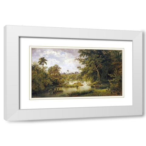 Paisaje Con Vacas White Modern Wood Framed Art Print with Double Matting by Chartrand, Esteban