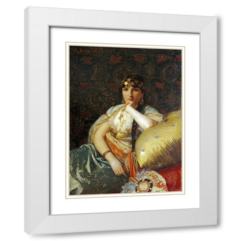 An Oriental Beauty White Modern Wood Framed Art Print with Double Matting by Costa, Giovanni