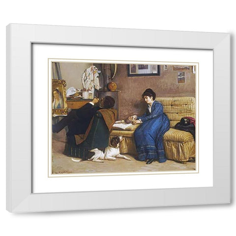 In The Studio White Modern Wood Framed Art Print with Double Matting by Costa, Giovanni